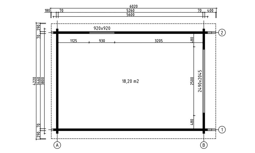 Garage Savoie | 360 x 540 cm | Garagentor aus Holz | Wandstärke 70 mm