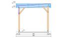 Einzelcarport Ononis | Flachdach | aus Douglasienholz | 380x620cm