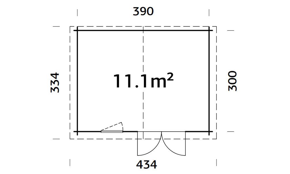 Gartenhaus Aubagne 11 | Satteldach | 44mm | 390x300cm