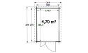 Gartenhaus St Nazaire 180 x 275 x 243 cm | Pultdach | Wandstärke 28 mm