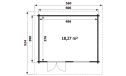 Gartenhaus Lille 500 x 390 x 270 cm + Schleppdach 100 cm | Satteldach | Wandstärke 70mm
