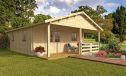 Tuinhuis Orégon 600 x 790 x 324 cm +  Schleppdach 210 cm | Zadeldak | Wanddikte 70mm