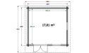 Gartenhaus Aurillac 440 x 440 x 297 cm + Schleppdach 78 cm | Satteldach | Wandstärke 34/70/34mm