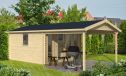 Gartenhaus Angers 360 x 360 x 250 cm + Schleppdach 280 cm | Satteldach | Wandstärke 44mm