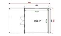 Gartenhaus Arles 480 x 480 x 263 cm + Schleppdach 300 cm | Satteldach | Wandstärke 44mm