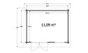 Gartenhaus Californie 390 x 300 cm | Satteldach | Wandstärke 44mm