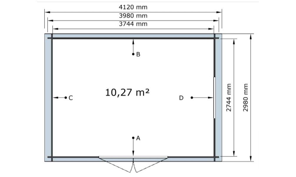 Gartenhaus  Marmande 12 |Satteldach| Kesseldruckimprägniert | 28mm | 380X280cm