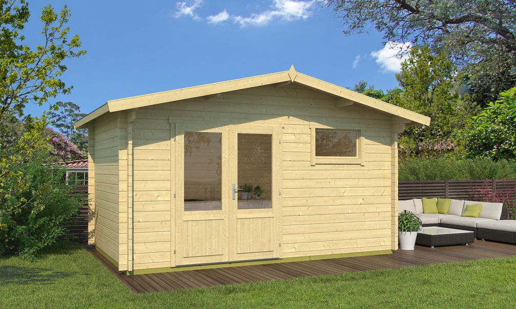 Gartenhaus  Exterieur Dream 11 | 428 x 270 cm |  Satteldach | Wandstärke 44mm