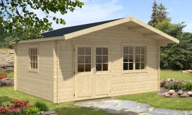Gartenhaus  Mandelieu 480 x 380 x 284 cm + Schleppdach 90 cm |  Satteldach| Wandstärke 44mm
