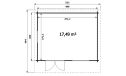 Gartenhaus  Mandelieu 480 x 380 x 284 cm + Schleppdach 90 cm |  Satteldach| Wandstärke 44mm
