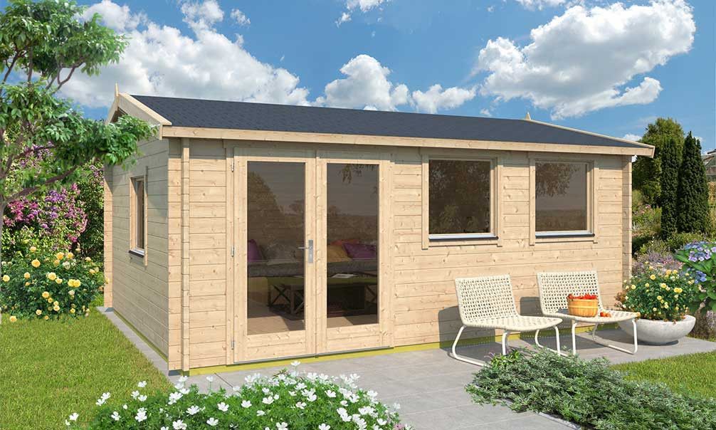 2-kamer Tuinhuis Nice | Satteldach | 44mm | 510x390cm