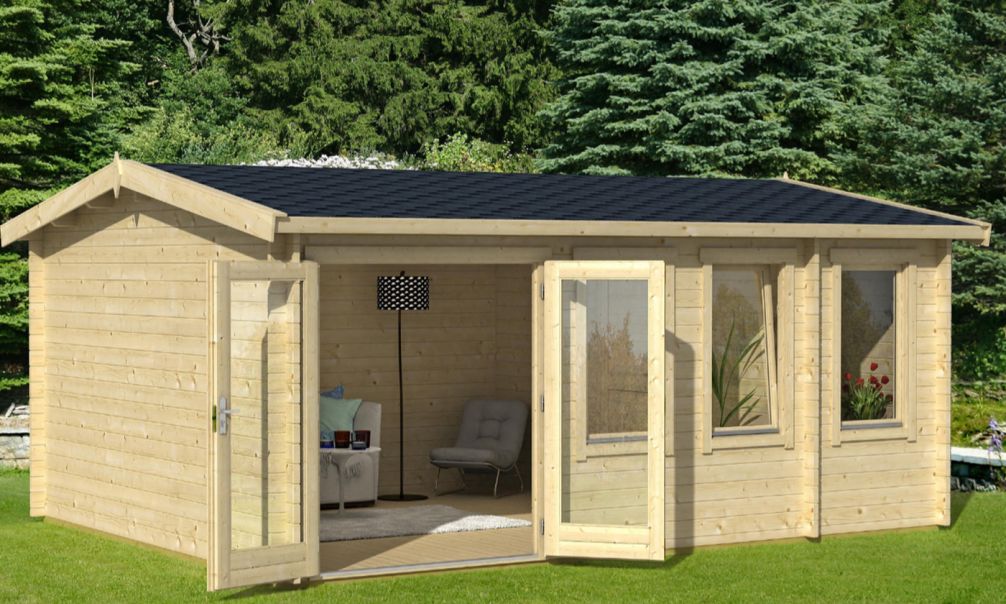 Gartenhaus Palerme | Satteldach| 44mm | 510x390cm