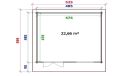 Gartenhaus Séville 485 x 485 x 263 cm +  Schleppdach 90 cm | Satteldach | Wandstärke 44mm