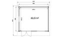 Gartenhaus Var 485 x 390 x 276 cm +  Schleppdach 60 cm | Satteldach | Wandstärke 44mm