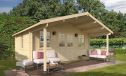 Gartenhaus Vichy 485 x 390 x 276 cm + Schleppdach 190 cm | Satteldach | Wandstärke 44mm
