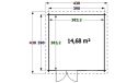 Gartenhaus Muret | Flachdach | 34mm | 390 x 390cm