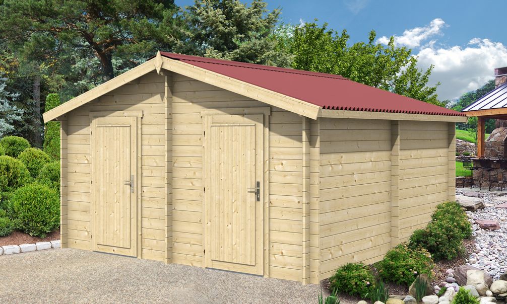 Gartenhaus Ouvrier 4 |Satteldach| 34mm | 410x410cm