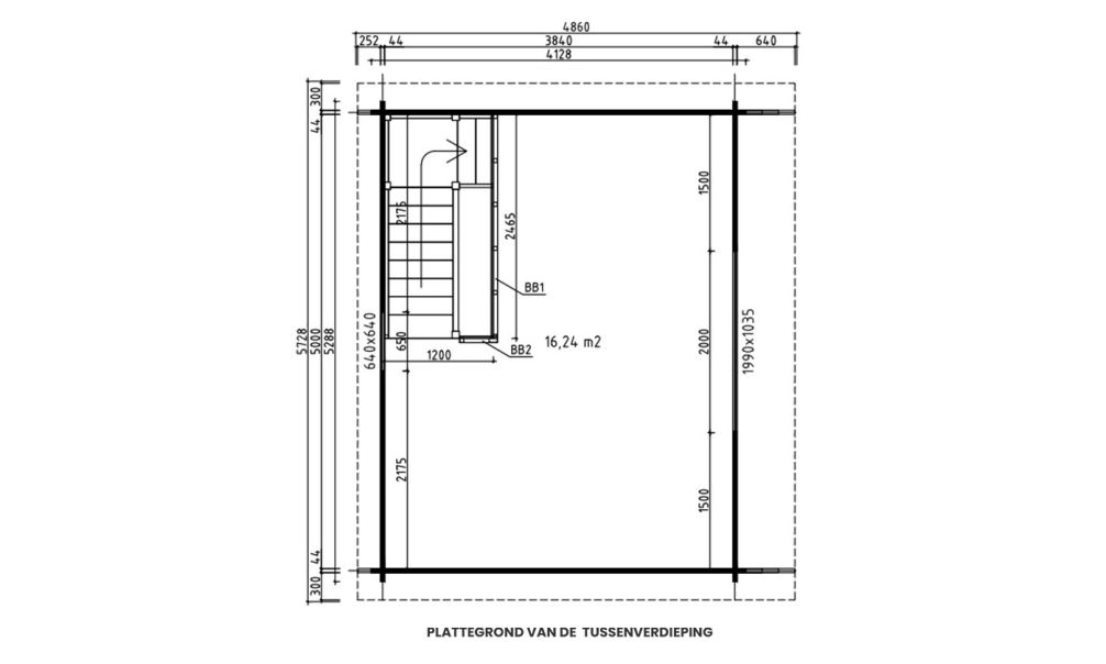 Blokhaus Perpignan 20 Mit Halbgeschoss | 500x 400cm | Satteldach | Wandstärke 44mm