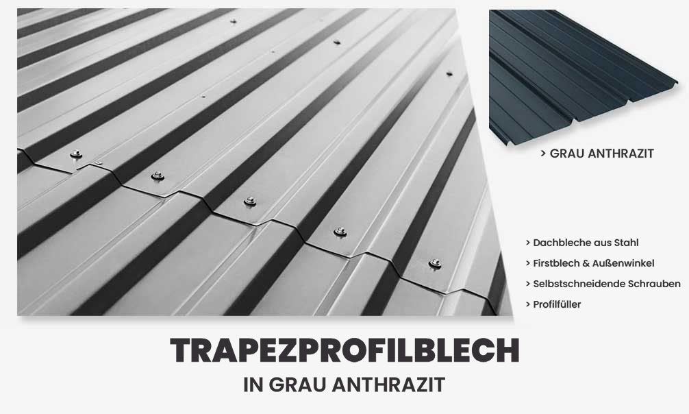 Trapezprofilblech in grau oder rot | Gartenhaus Barbados 3