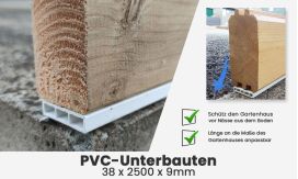 PVC-Unterbauten für Gartenhäuser 28/34/44mm - 38x9x2500mm