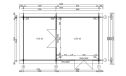 Gartenhaus mis Anbau Rodez 44 | Flachdach | Wandstärke 44mm | 632x360cm