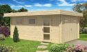 Holzgarage Brisbane | Flachdach | Doppelflügeltür | Wandstärke 44mm | 360x570cm