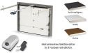 Holzgarage Leucate A | Pultdach | Motorisiertes Sektionaltor | Wandstärke 44mm | 578x398cm