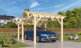 Einzel Carport Vincennes 14 | Holz-Nutzungsklasse 2 | Satteldak | Nordische Kiefer | 350x500cm