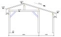 Einzel Carport Vincennes 14 | Holz-Nutzungsklasse 2 | Satteldak | Nordische Kiefer | 350x500cm