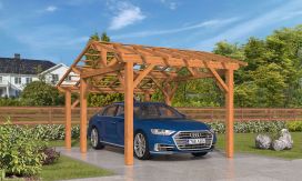 Einzel Carport Vincennes 14 | Holz-Nutzungsklasse 3 | Satteldak | Nordische Kiefer | 350x500cm