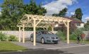 Einzelcarport Vincennes 18A | Holz-Nutzungsklasse 2 | Satteldak | Nordische Kiefer | 450x500cm