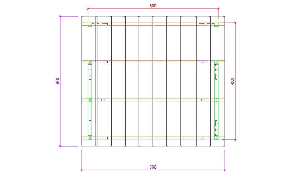 Doppelcarport Vincennes 23 | Holz-Nutzungsklasse 2 | Satteldak | Nordische Kiefer | 550x500cm