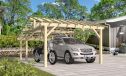 Doppelcarport Vincennes 24 | Holz-Nutzungsklasse 2 | Satteldak | Nordische Kiefer | 450x650cm