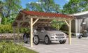 Doppelcarport Vincennes 24 | Holz-Nutzungsklasse 2 | Satteldak | Nordische Kiefer | 450x650cm