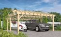 Doppelcarport Vincennes 27 | Holz-Nutzungsklasse 2 | Satteldak | Nordische Kiefer | 650x500cm