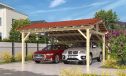 Doppelcarport Vincennes 30 | Holz-Nutzungsklasse 2 | Satteldak | Nordische Kiefer | 550x650cm