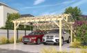 Doppelcarport Vincennes 30 | Holz-Nutzungsklasse 2 | Satteldak | Nordische Kiefer | 550x650cm