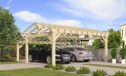 Doppelcarport Vincennes 36 | Holz-Nutzungsklasse 2 | Satteldak | Nordische Kiefer | 650x650cm