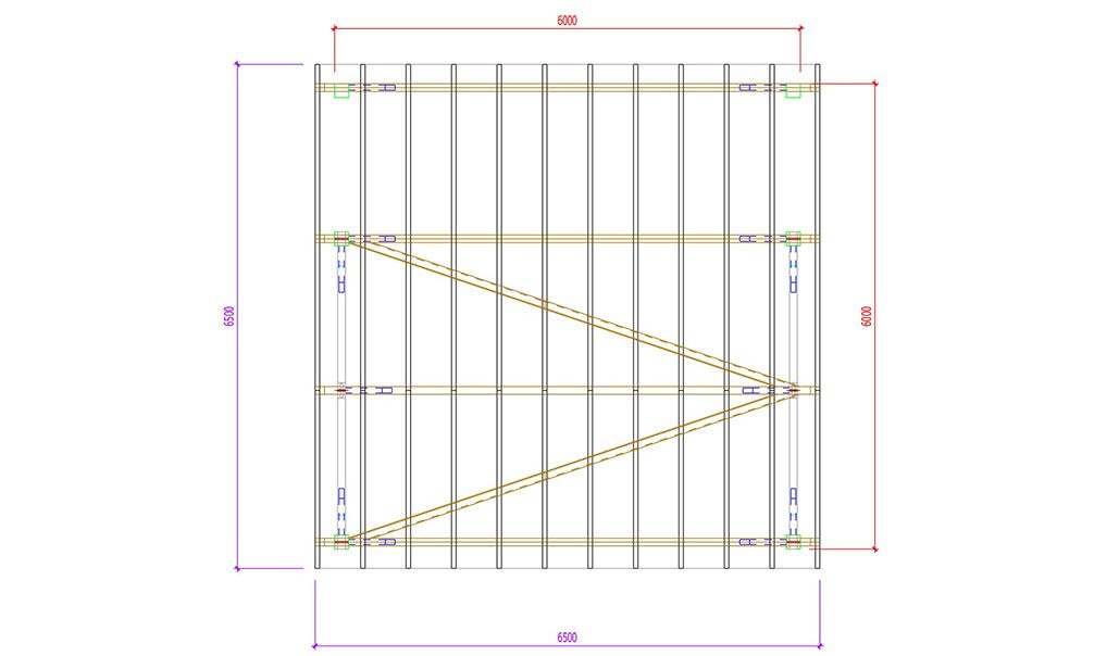 Doppelcarport Vincennes 36 | Holz-Nutzungsklasse 3 | Satteldak | Nordische Kiefer | 650x650cm