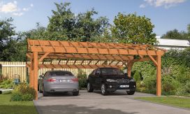 Doppelcarport Vincennes 42 | Holz-Nutzungsklasse 3 | Satteldak | Nordische Kiefer | 700x600cm