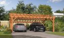 Doppelcarport Vincennes 42 | Holz-Nutzungsklasse 3 | Satteldak | Nordische Kiefer | 700x600cm