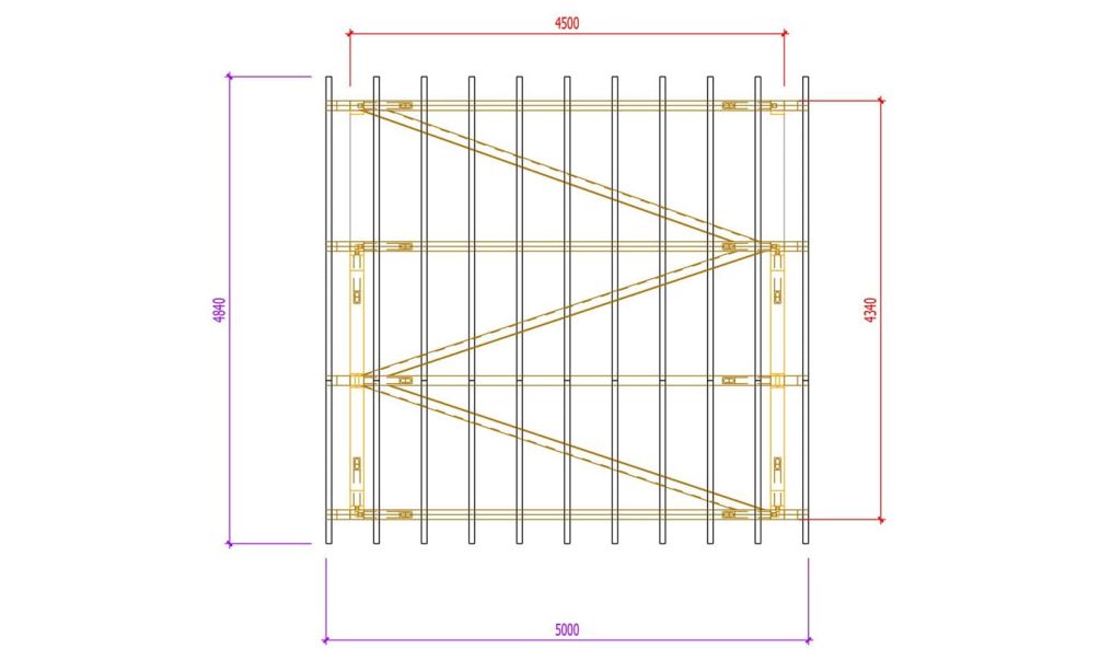 Doppelcarport Volcan 19 | Holz-Nutzungsklasse 2 | Satteldak | Nordische Kiefer | 500x484cm