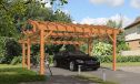 Doppelcarport Volcan 19 | Schutz durch KDI | Satteldak | Nordische Kiefer | 500x484cm