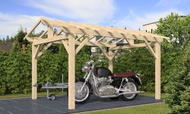Einzelcarport Thionville 12 | Holz-Nutzungsklasse 2 | Satteldak | Nordische Kiefer | 350x450cm