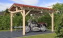 Einzelcarport Thionville 12 | Holz-Nutzungsklasse 2 | Satteldak | Nordische Kiefer | 350x450cm