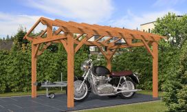 Einzelcarport Thionville 12 | Schutz durch KDI | Satteldak | Nordische Kiefer | 350x450cm