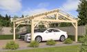 Doppelcarport Thionville 33 | Holz-Nutzungsklasse 2 | Satteldak | Nordische Kiefer | 650x600cm