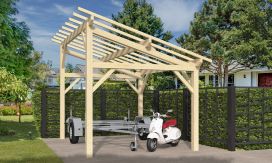 Einzelcarport Le Havre 12 | Holz-Nutzungsklasse 2 | Pultdach | Nordische Kiefer | 350x450cm