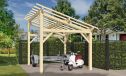 Einzelcarport Le Havre 12 | Holz-Nutzungsklasse 2 | Pultdach | Nordische Kiefer | 350x450cm