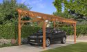 Einzelcarport Le Havre 18 | Schutz durch KDI | Pultdach | Nordische Kiefer | 350x650cm